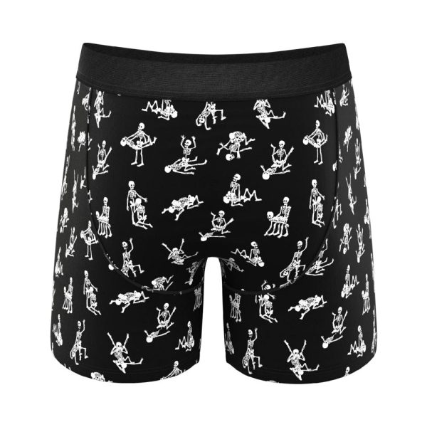Shinesty The Bare Back Bones Glow-in-the-Dark Skeletons Ball Hammock Pouch Underwear with Fly L - Image 3