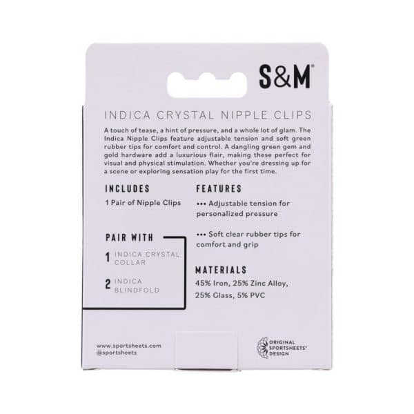 Sportsheets Sex & Mischief Indica Crystal Nipple Clips - Image 10