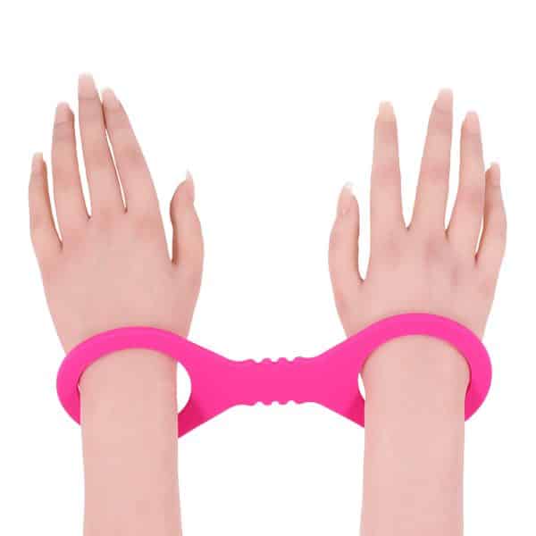 Sportsheets Sex & Mischief Small Hot Pink Silicone Cuffs - Image 7