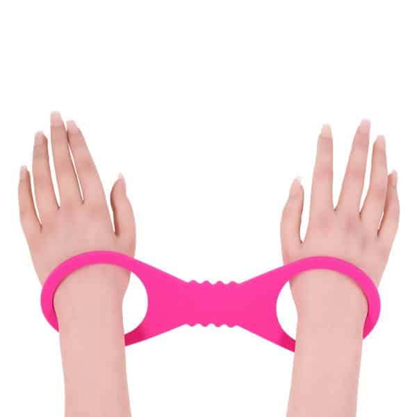Sportsheets Sex & Mischief Large Hot Pink Silicone Cuffs - Image 7