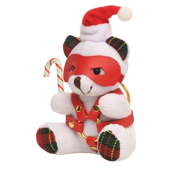 Master Series Holiday Bondage Bear Keychain White - Image 2
