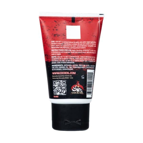 Cock Oil Water-Based Lubricant Squeeze Tube 2 oz. - Image 2