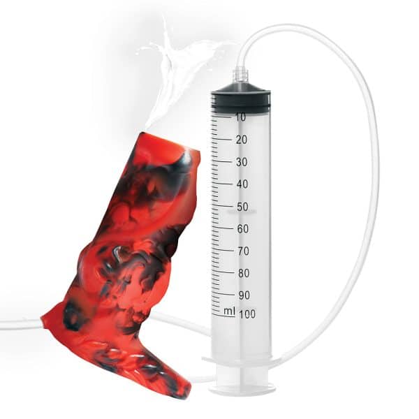 Creature Cocks Hell Hound Squirting Silicone Penis Enhancer Red - Image 2