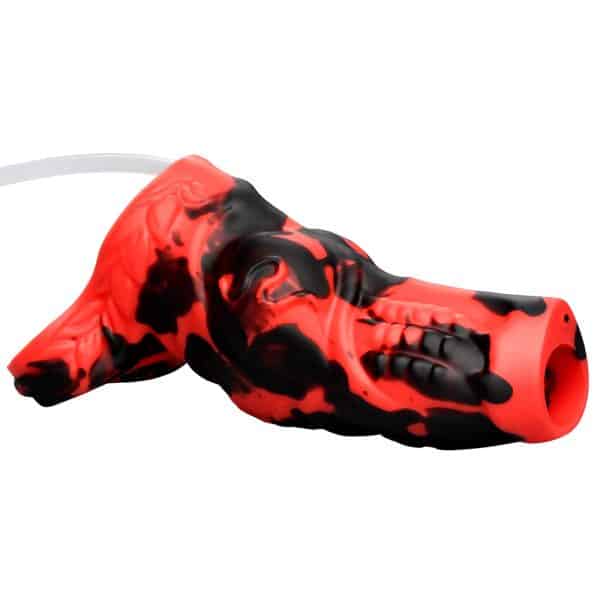 Creature Cocks Hell Hound Squirting Silicone Penis Enhancer Red - Image 3