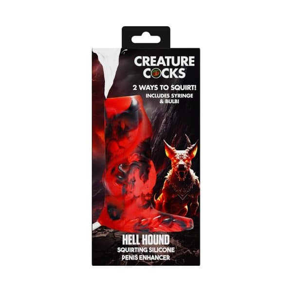 Creature Cocks Hell Hound Squirting Silicone Penis Enhancer Red - Image 6