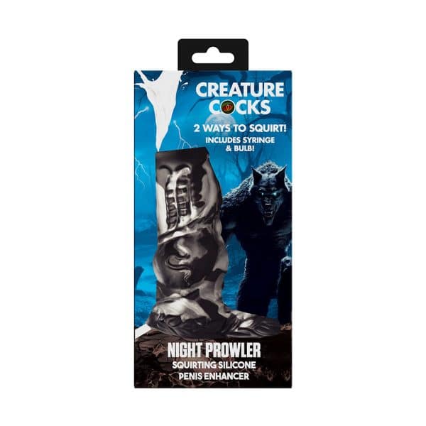 Creature Cocks Night Prowler Squirting Silicone Penis Enhancer Silver - Image 6
