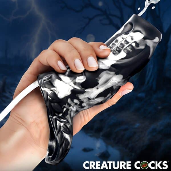 Creature Cocks Night Prowler Squirting Silicone Penis Enhancer Silver - Image 8
