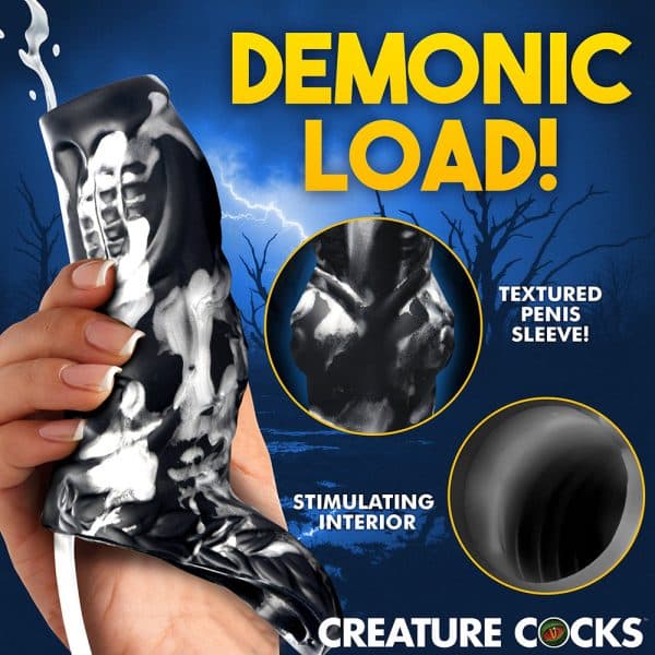 Creature Cocks Night Prowler Squirting Silicone Penis Enhancer Silver - Image 9