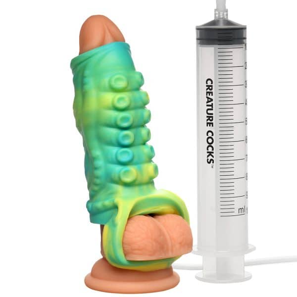 Creature Cocks Siphon Tentacle Squirting Silicone Penis Enhancer Green - Image 3