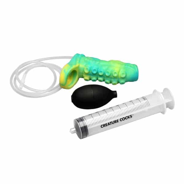 Creature Cocks Siphon Tentacle Squirting Silicone Penis Enhancer Green - Image 4