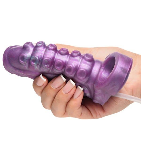 Creature Cocks Siphon Tentacle Squirting Silicone Penis Enhancer Purple - Image 7