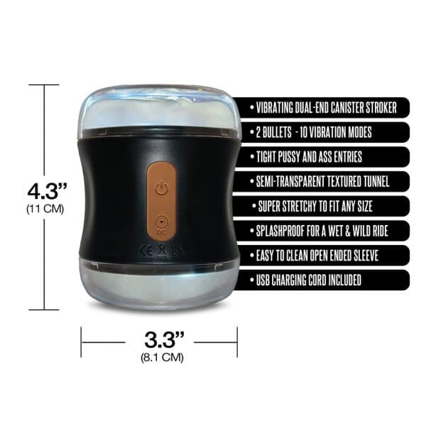MSTR B8 Clear-View Vibrating Dual End Stroker, Double Play Pro - Image 5