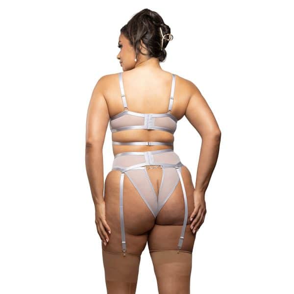 Fantasy Lingerie Radiance Diamond Bra, Garter Belt & Open Back Panty 3XL/4XL - Image 2