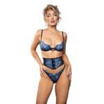 Fantasy Lingerie Radiance Sapphire Bra, Waspie with Busk Detail & G-String L/XL