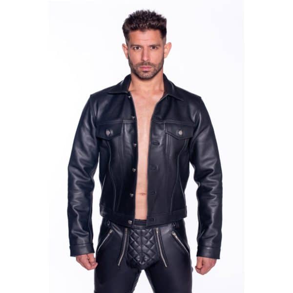 Prowler RED Leather Trucker Jacket M - Image 4
