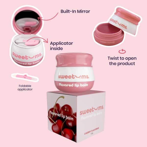Sweetums Cherry Flavored Lip Balm - Image 4