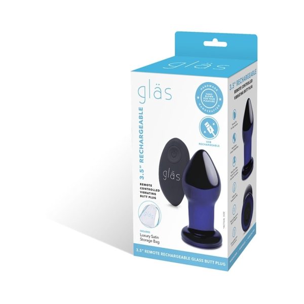 Glas 3.5 in. Rechargeable Remote-Controlled Vibrating Butt Plug - Image 9
