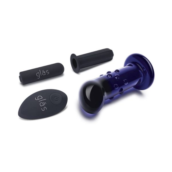 Glas 4 in. Rechargeable Remote-Controlled Vibrating Dotted G-Spot/P-Spot Plug - Image 3
