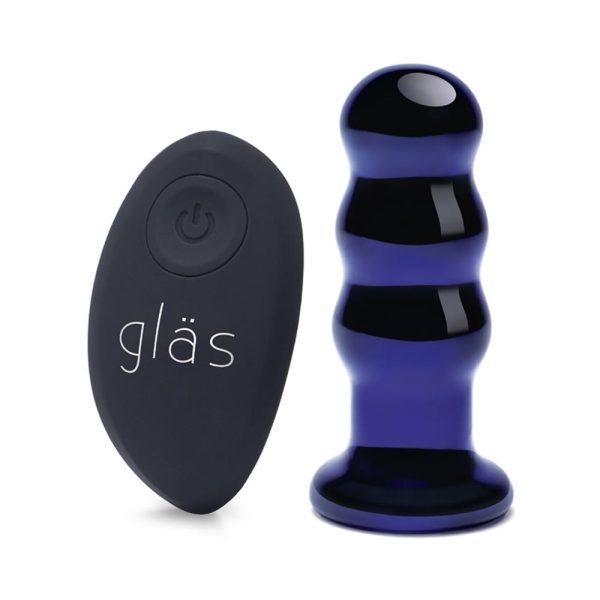 Glas 3.5 in. Rechargeable Remote-Controlled Vibrating Beaded Butt Plug - Image 2