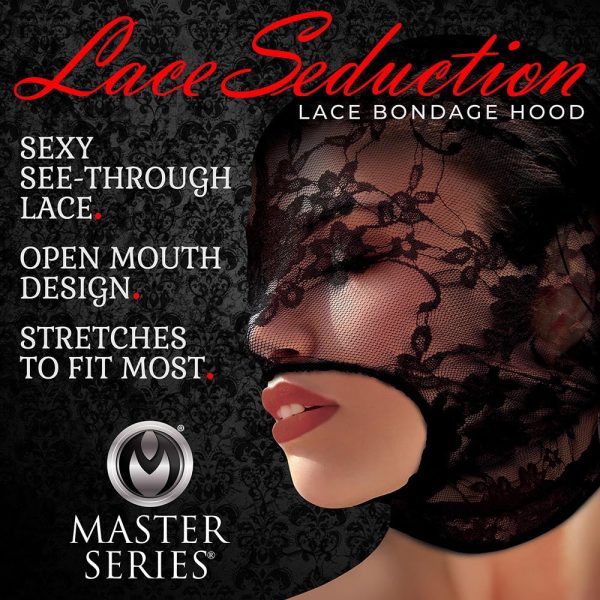 Master Series Lace Seduction Bondage Hood - Image 4