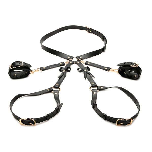 STRICT Bondage Harness with Bows Black XL-2XL - Image 3