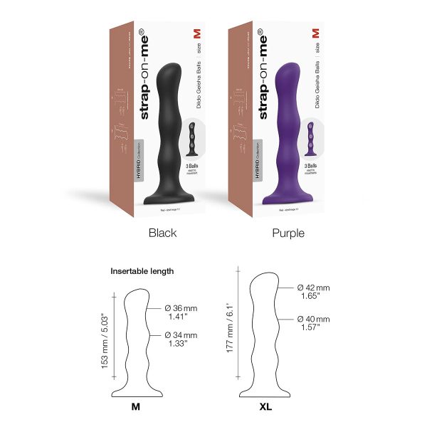 Strap-On-Me Geisha Ball Dildo XL Black - Image 7