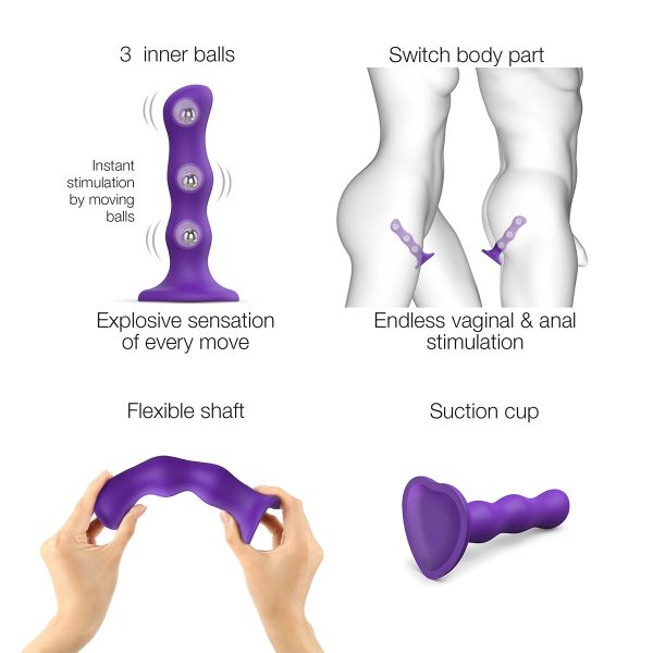 Strap-On-Me Geisha Ball Dildo XL Purple - Image 6