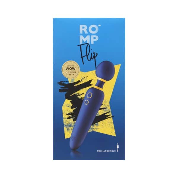 ROMP Flip Rechargeable Silicone Wand Massager Blue - Image 10