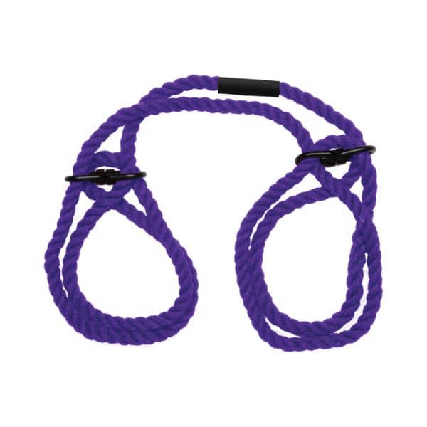 Merci Restrain 6mm Hemp Wrist or Ankle Cuffs Violet - Image 2