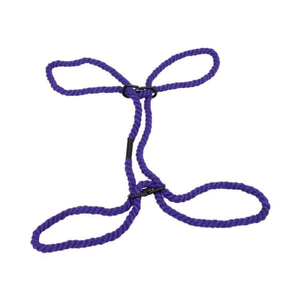 Merci Restrain 6mm Hemp Wrist or Ankle Cuffs Violet - Image 4