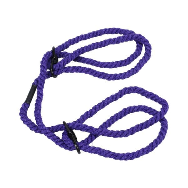 Merci Restrain 6mm Hemp Wrist or Ankle Cuffs Violet - Image 5